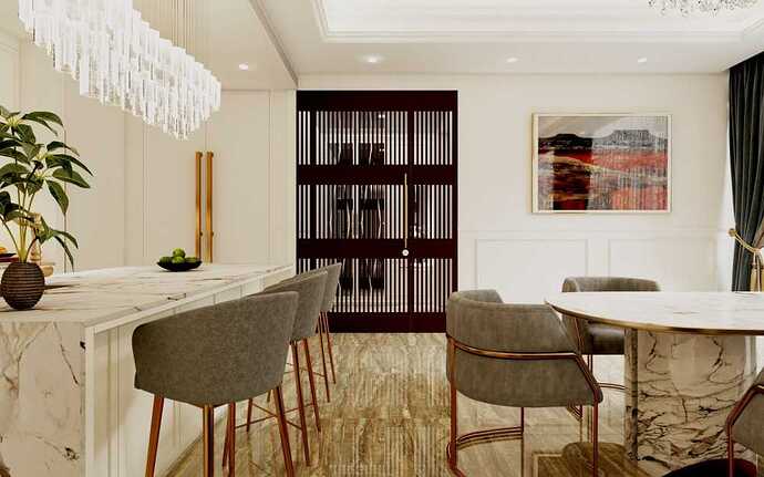 contemporary-dining-room-with-cove-lighting-and-ceiling-light