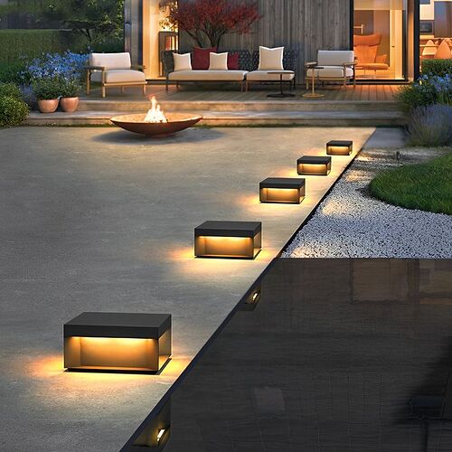 Square Stainless Steel LED Waterproof Modern Solar…