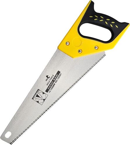DOWELL 14 in Hand Saw - 11 TPI Fine Cuts Wood Saw Perfect for Sawing, Trimming, Gardening, Cutting Wood, Drywall, Plastic Pipes, Sharp Blade - Crosscut Saw, HY041107