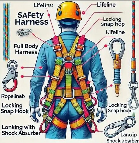 Safety Harness components according to OSHA…